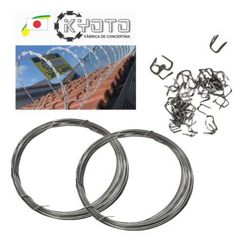 Kit Concertina Profissional 45cm 10m Completa Para Muro