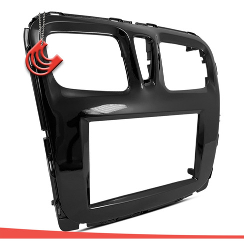 Imagem 3 de 8 de Moldura De Painel 2 Din Multimidia Dvd Mp5 Sandero Logan 2015 2016 2017 2018 2019 Black Piano