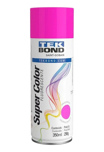 Tinta Tekbond Super Color Spray Fluorescente Rosa 350ml