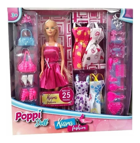 Muneca Kiara Fashion Set Vestidos Poppi Doll Ar1 B083 Ellobo
