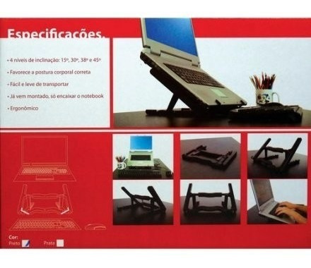 Suporte Para Notebook Ergonômico St35 Preto Nr17