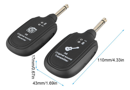 Sistema De Transmisor De Guitarra Inalámbrico Recargable A8