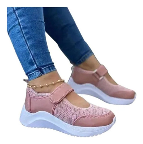 Zapatillas Casuales De Mujer Transpirables Con Plataforma De