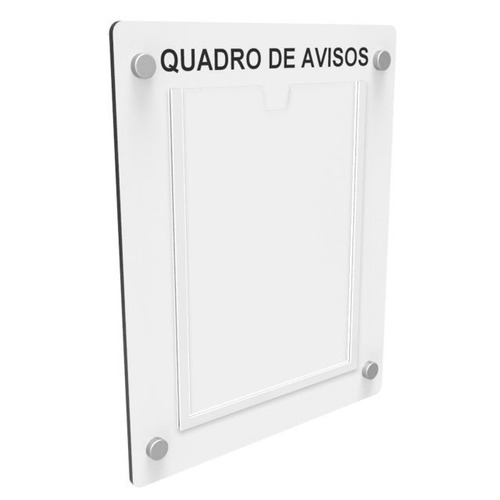 Quadro De Aviso Em Mdf Com 1 Display Vertical A4 Acrilico