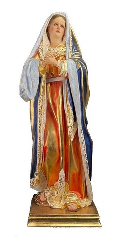 Virgen Dolorosa Estofada Hoja De Oro 118cm