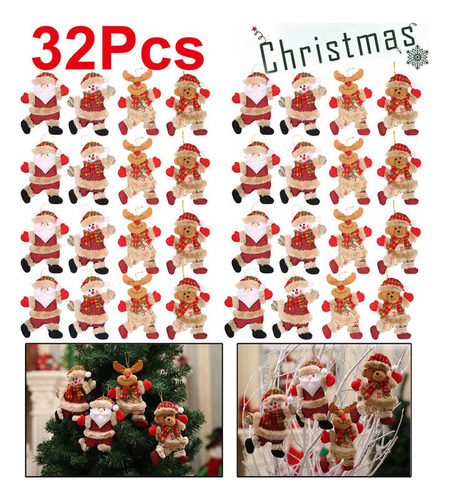 34* Peluche Para Colgar En El Árbol De Navidad, 18 X 13 Cm