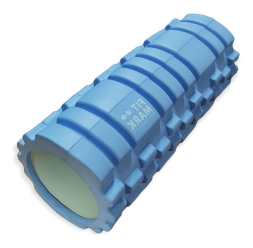 Rodillo Rolo Pilates Yoga 33 cm textura EVA masaje fitness azul acero