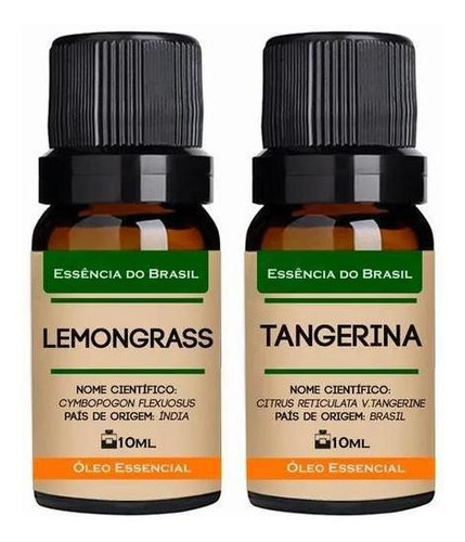 Kit 2 Óleos Essenciais 10ml - Lemongrass + Tangerina