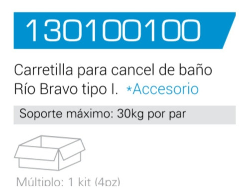 Imagen 5 de 5 de Kit De 4 Carretillas Para Cancel De Baño