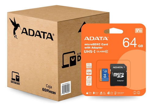 60 Pack-tarjeta De Memoria Microsd De 64 Gb Adata Premier A1