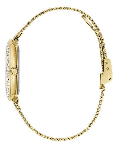 Reloj Bulova Crystal Para Dama 98l321 Correa Dorado Bisel Dorado Fondo Dorado