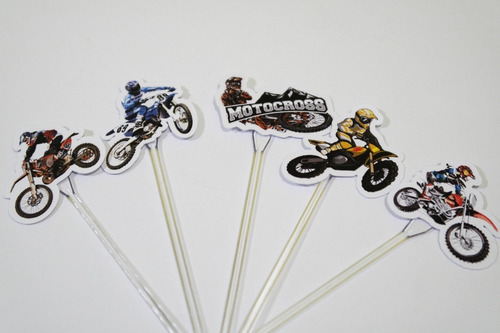 Moto Motocross 50 Topper Tags Apliques P/ Doce