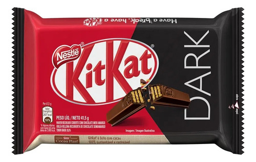 Chocolate Nestlé Kit Kat Dark 41,5g Kit C/24