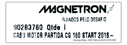 Cabo Do Motor Partida Cg Start 160 2016 A 2023 Magnetron
