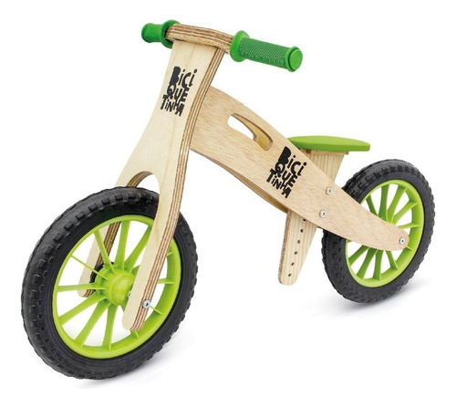 Bicicleta Equilíbrio Sem Pedal Biciquétinha Wooden 2,8kg Cor Verde
