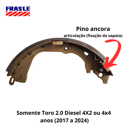 Sapatas Com Hastes E Par Cilindros Roda Fiat Toro 2.0 Diesel