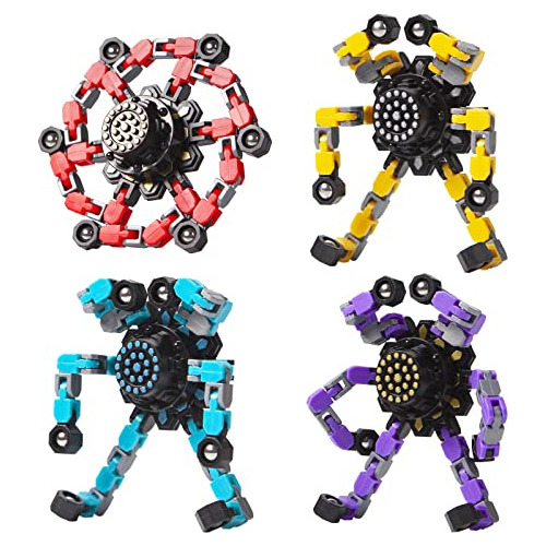 Fidget Spinners Transformables 4 Piezas Para Niños Y Niñas Red