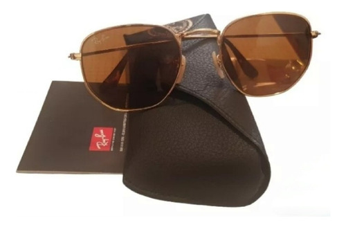 Lentes De Sol Ray Ban 3548-n 001/33 Hexagonal Marrón Italian