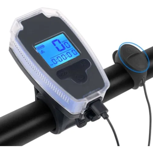 comprar Luz Bicicleta Frontal Recargable Con Odometro Y Bocina 516