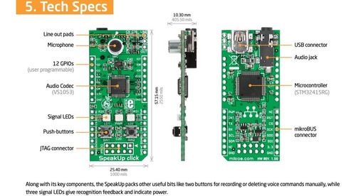 Imagen 5 de 9 de Modulo De Reconocimiento De Voz Mikroe Speakup. Arduino, Pic