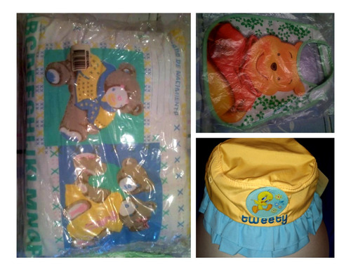 Set Sombrero Bebe Playero Looneytunes,almohada Y Babero 18$