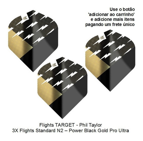 Flights Target Phil Taylor Std2 - Power Black Gold Pro Ultra