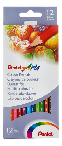 Lápis De Cor Pentel Caixa Com 12 Unidades Marcação Colorido