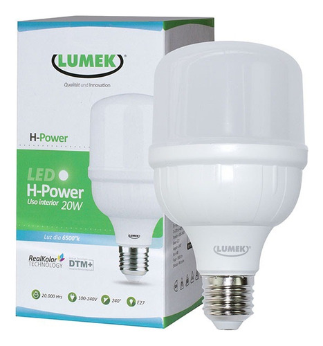 Bombillo Led Eco H Power Lumek 20w 6500k Luz Blanca