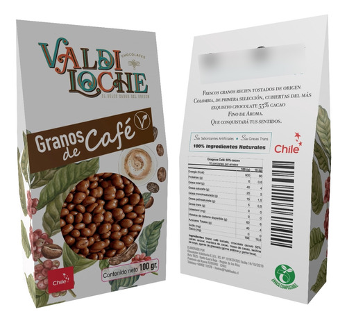 Grageas De Café 55% Cacao Fino De Aroma Vegan