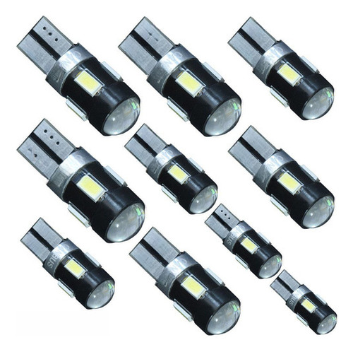 Luyed 10 X 240 Lumen 5630 6smd Canbus Con Lente W5w Led De 1