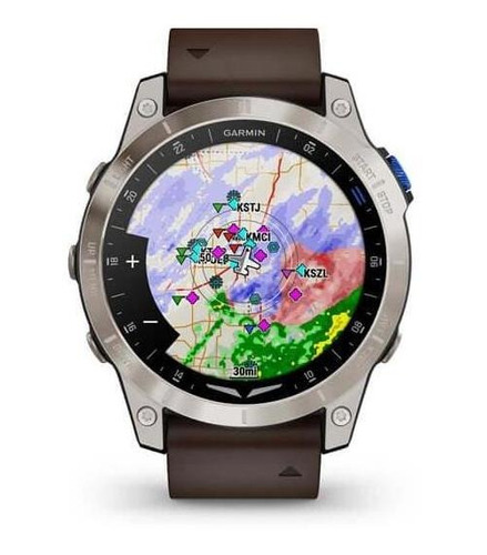Smartwatch D2 Mach 1 Reloj Aviador Cuero Marron Garmin Mapa Bisel Cuero Marron Oxford