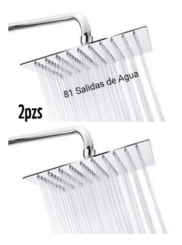 Paquete 2 Regaderas De Lujo Con Tubo De 40cms Y Chapeton