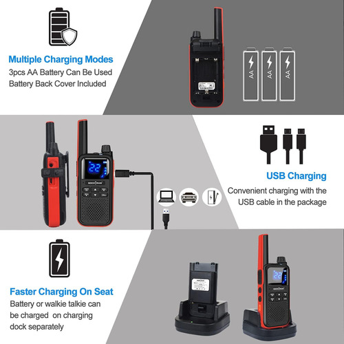 Walkie Talkies Para Adultos, Walkie Talkies Recargables Con