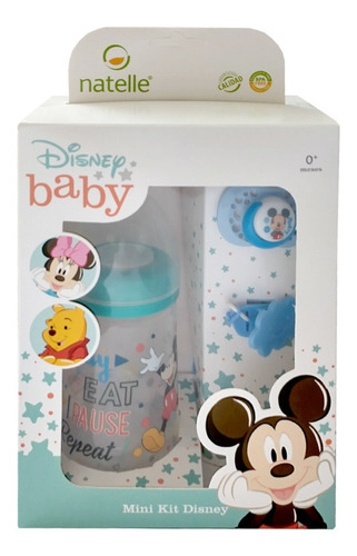 Imagen 3 de 4 de Kit De Regalo Mamadera, Chupete Y Portachupete Mickey Minnie