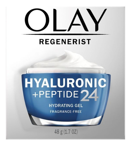 Olay Regenerist Hyaluronic y peptide 24 G Momento De Aplicación Día Noche Tipo De Piel Normal brinda una hidratación supercargada que dura todo el día con ácido hialurónico, niacinamida y péptidos.