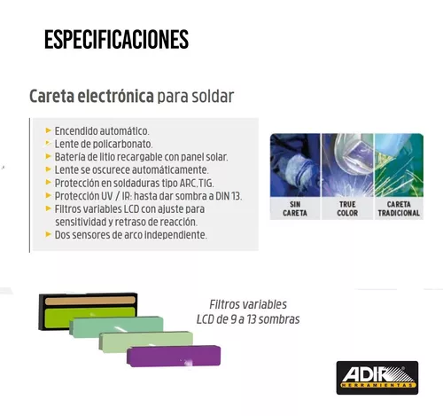 Careta modelo calavera electrónica para soldar sombra 9 a 13