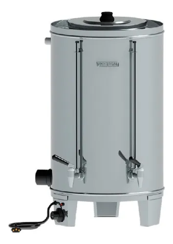 Cafetera industrial cilíndrica de acero inoxidable de 20 litros, color gris universal, 220 voltios