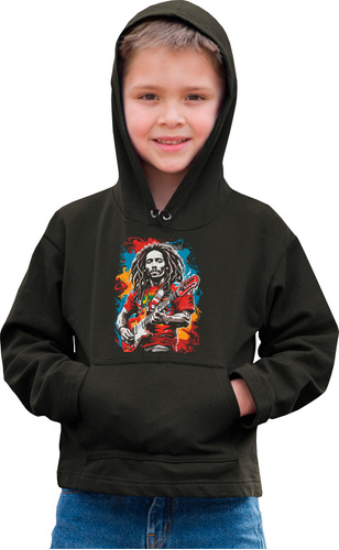 Sudadera Afelpada Para Niño Con Estampado Bob Marley Barata