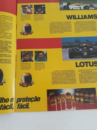 Encarte Suplemento Fórmula 1 Senna Piquet Pr Grand Prix 1987
