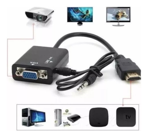 Adaptador Hdmi A Vga + Audio Hd: Conversor De Cable De Alta 