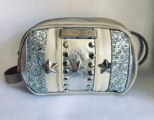 Cartera Olivetta De Cuero Y Glitter MercadoLibre