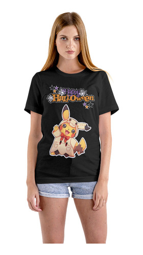 T-shirt Sueter Camiseta Pikachu Halloween Con Escarcha