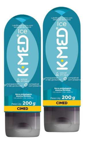 Kit Gel Lubrificante Íntimo K-med Ice Frescor - 2 Unid. 200g