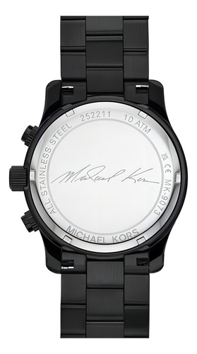 Reloj Unisex Michael Kors Mk9073 Runway Color De La Correa Negro Color Del Bisel Negro Color Del Fondo Negro