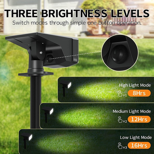 Mini Estaca Reflector 50 Led Luz Solar Exterior Blanco Frio