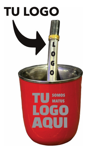 Mate Eco + Bombilla Todo Con Tu Logo Personalizado Regalo