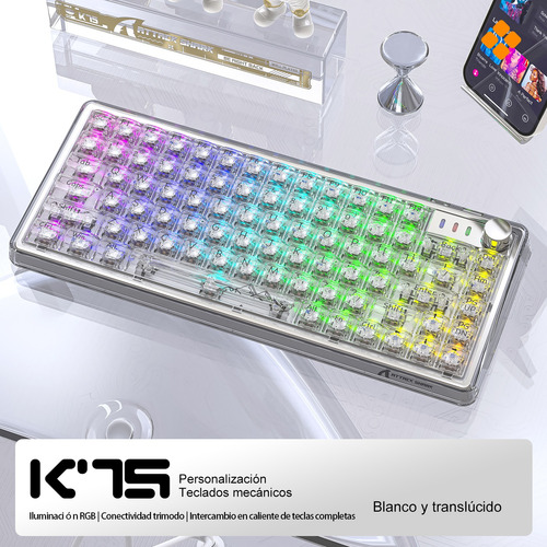 Teclado Mecánico Attack Shark K75 Rgb Qwerty Usb-c