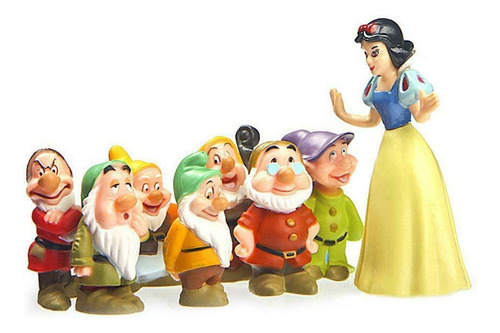 8 Piezas De Blancanieves Y Los Siete Enanitos Modelo Figura