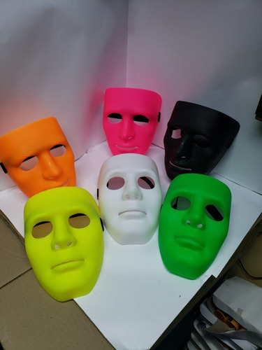 Mascara Neón Careta Plástica Fluorescente Hora Loca Disfras1
