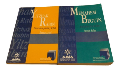 Lote De 2 Biografías: Ytzhak Rabin Y Menahen Beguin. Mila